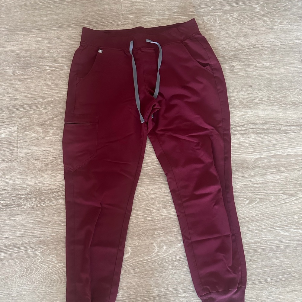 Figs Maroon Technical Collection Pants